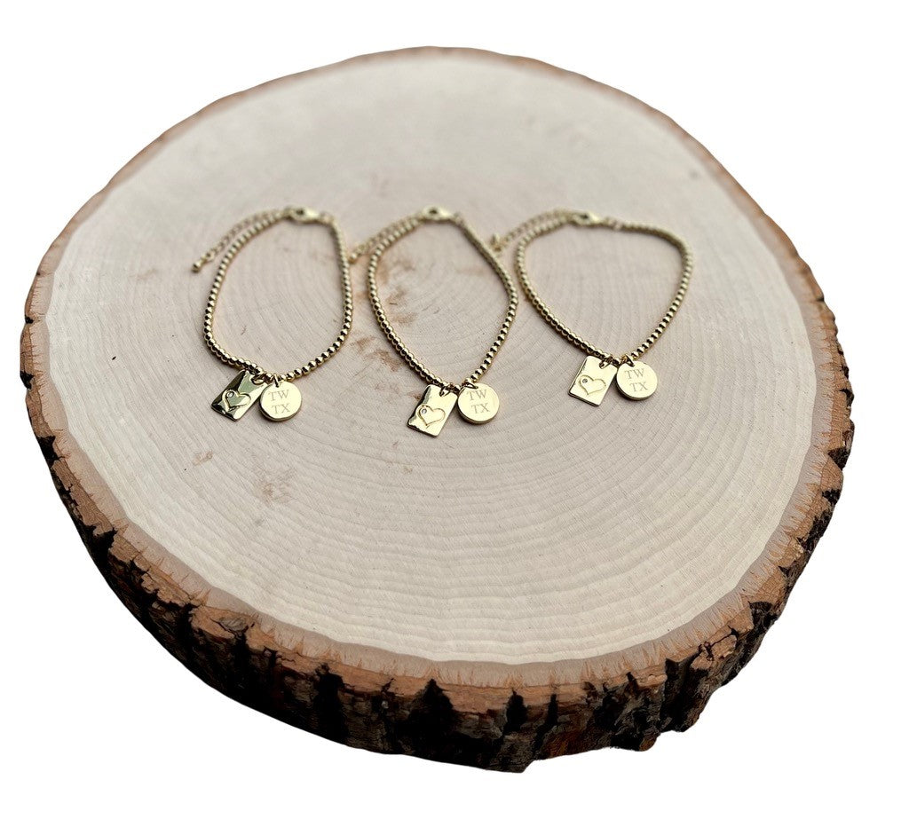 TWTX Beaded Bracelet with 2 Charms